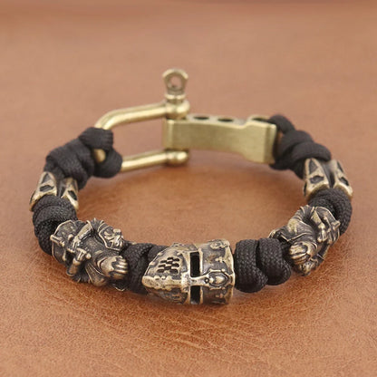 Skull Paracord Bracelet Gothic Wristband Halloween 2026 Gift Idea Flexible Braided Jewelry
