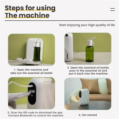 Aroma Diffuser Bluetooth App Control Wall Mount Scent Machine 200m3 Coverage Halloween 2025 Quiet Household Fragrance