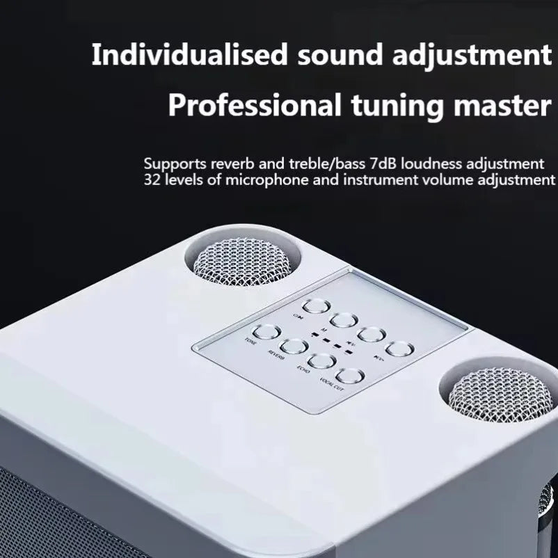 Bluetooth2025 Edition Speaker Karaoke System Travel-Friendly Cordless 10W With 2 Microphones Outdoor Party Sound Fall