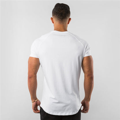 short sleeve, cotton blend, for workout & casual wear – Breathable slim fit men's gym t-shirt