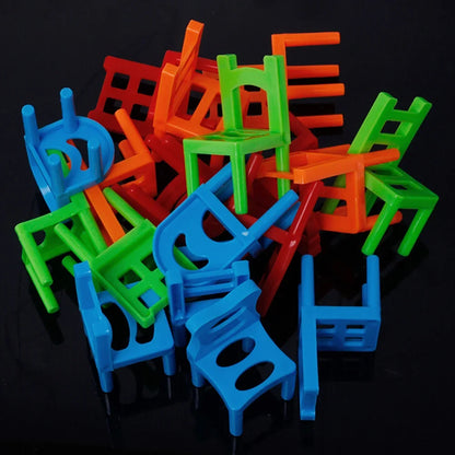 Educational Balance Chairs Game for Kids - Colorful 18-Piece Toy Kit, Eco-Friendly ABS Plastic, Fun Learning Activity