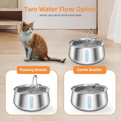 Steel Stainless Cat Water Fountain 4L - Automatic Multi-Layer Filtration Pet Drinking Dispenser
