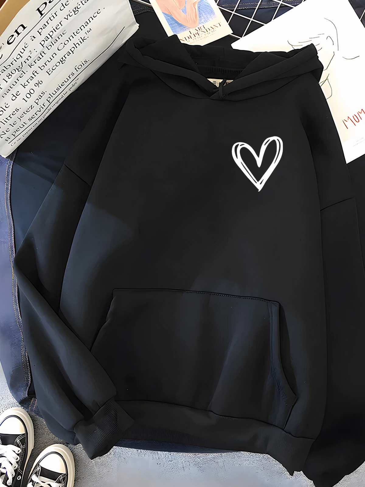 Relaxed Pullover, Cotton, Casual – Plush Cozy Women's Hoodie