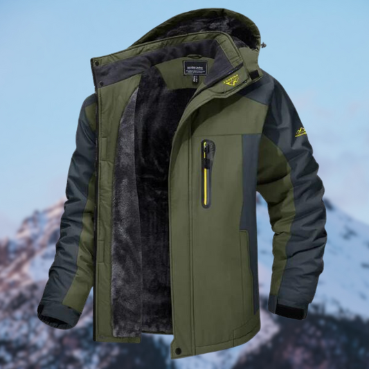 Water-Resistant Men’s Winter Jacket - Hooded, Insulated Cold