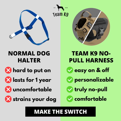 Tactical Dog Harness No-Pull With Front And Back D-Rings Fast-Release Buckles Top Handle Heavy-Duty Training