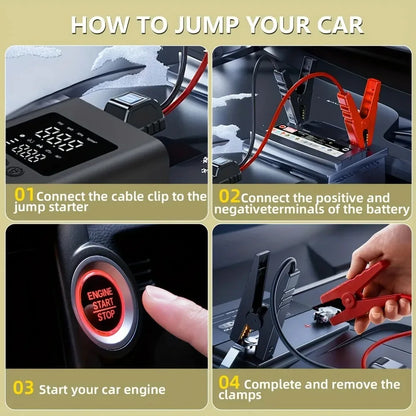 Starter Jump With Air Pump Car Jump Starter 3000A 150 PSI Inflator LED Light Fall 2025 Prep