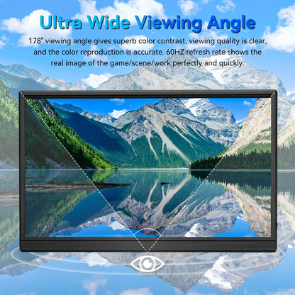 Travel-Friendly 15.6 Inch 1080P Gaming Monitor 60Hz Second Screen