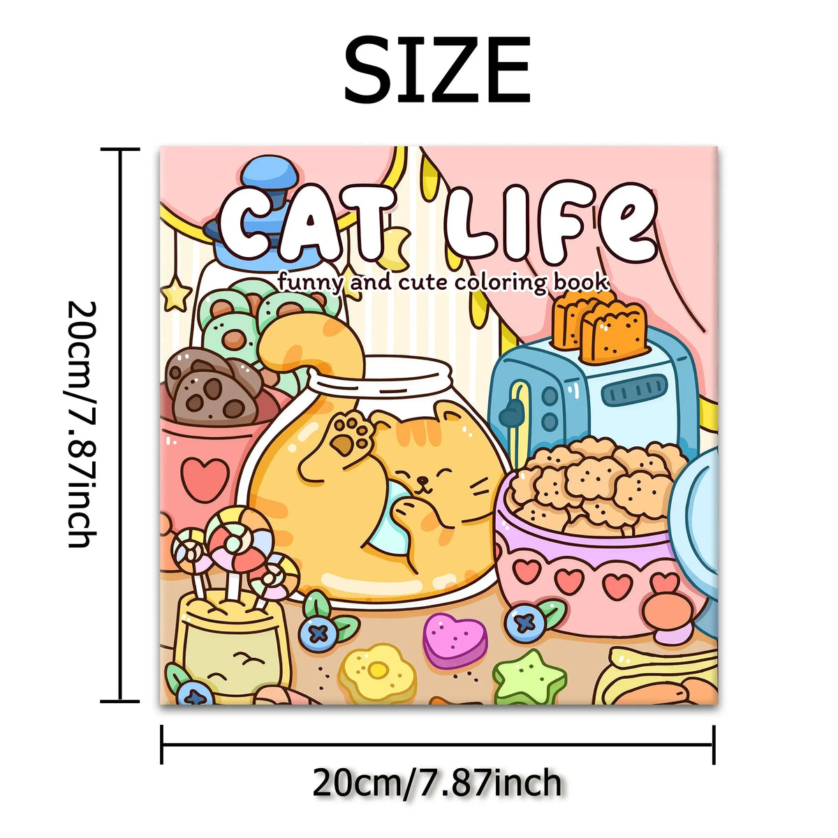 Coloring Book Bold-Simple Patterns Cat Life Fall 2025 Gift Relaxation And Stress Relief