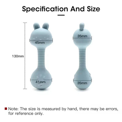 Rabbit Silicone Teether Rattle Newborn Sensory Toys