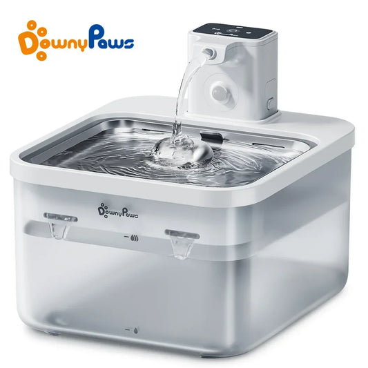 Water Cat Fountain 2.5L Stainless Steel Automatic Sensor Dispenser Cordless 4000mAh Battery Fall 2025 Healthy Hydration