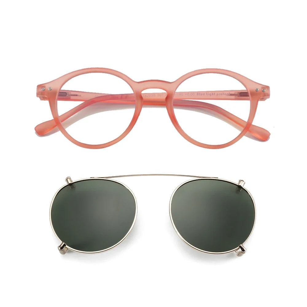 Clip2026 Edition On Sunglasses Retro Round Frames Anti Blue Light Polarizing Clip Ons Summer