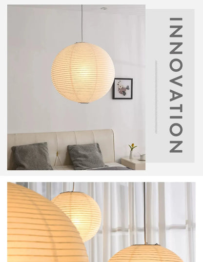 Wabi Japandi Sabi Round Pendant Light E27 LED Hanging Cozy Lamp