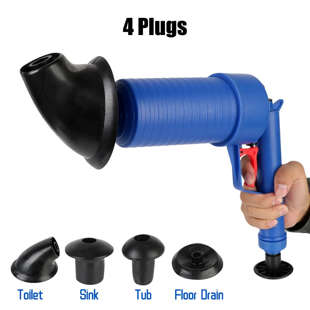Drain Cleaner 4 Piece Plunger Kit Hand-Operated Air Pump Unblocker for Sinks Basins Drains Fall 2026 Fast Household Cleanup