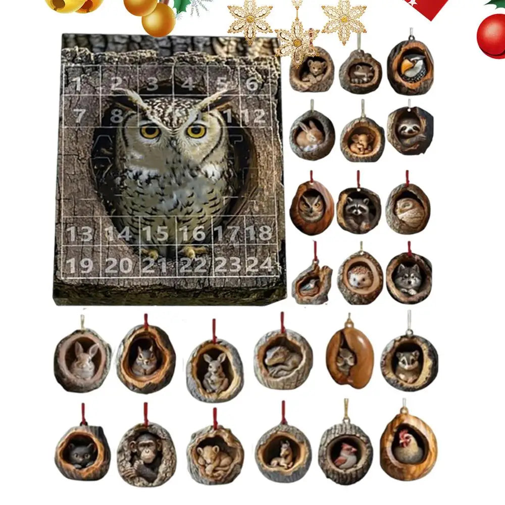 Calendar Advent Cat Countdown Hanging Tree Ornaments