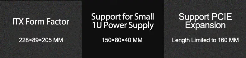 Mini ITX HTPC Case 1U PSU Support Mesh Travel-Friendly Household Theater