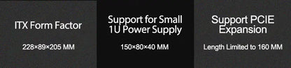 Mini ITX HTPC Case 1U PSU Support Mesh Travel-Friendly Household Theater