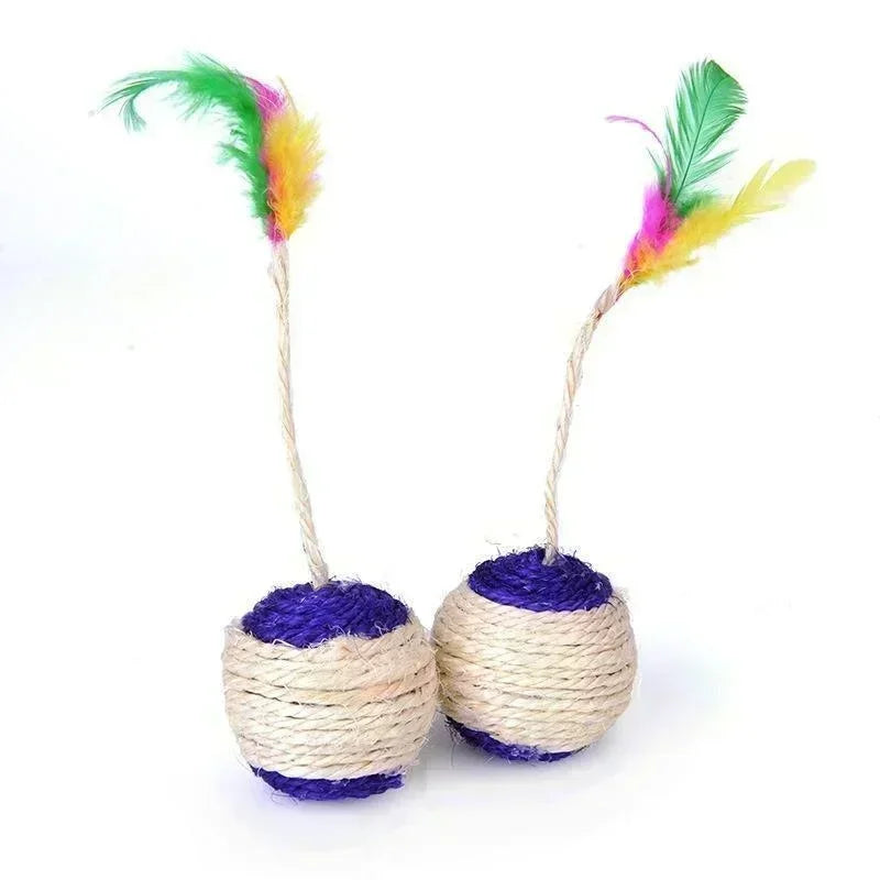 Sisal 1Pc Scratching Ball Cat Toy - Interactive Training Toy for Kittens