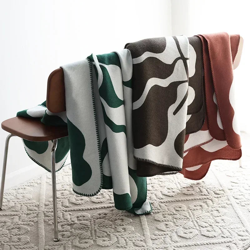 Plush Deluxe Sofa Bedspread Scandinavian Patterned Shawl Household Decor 2026 – Jacquard Imitation Cashmere Throw Blanket