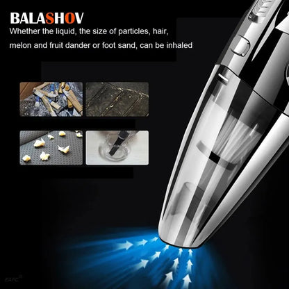 Travel-Friendly Cordless Hand-Held Vacuum Cleaner - Powerful Cyclone Suction, Fast Charge for Household & Car Cleaning