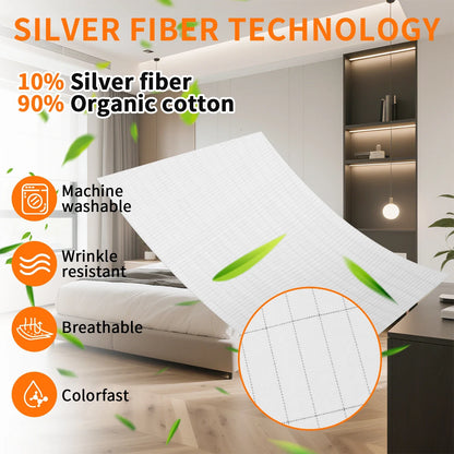 Grounding Earthing Bed Sheet 95 Cotton 5 Silver Fiber