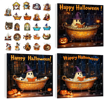 Countdown Halloween Calendar 24 Acrylic Ghosts Decor