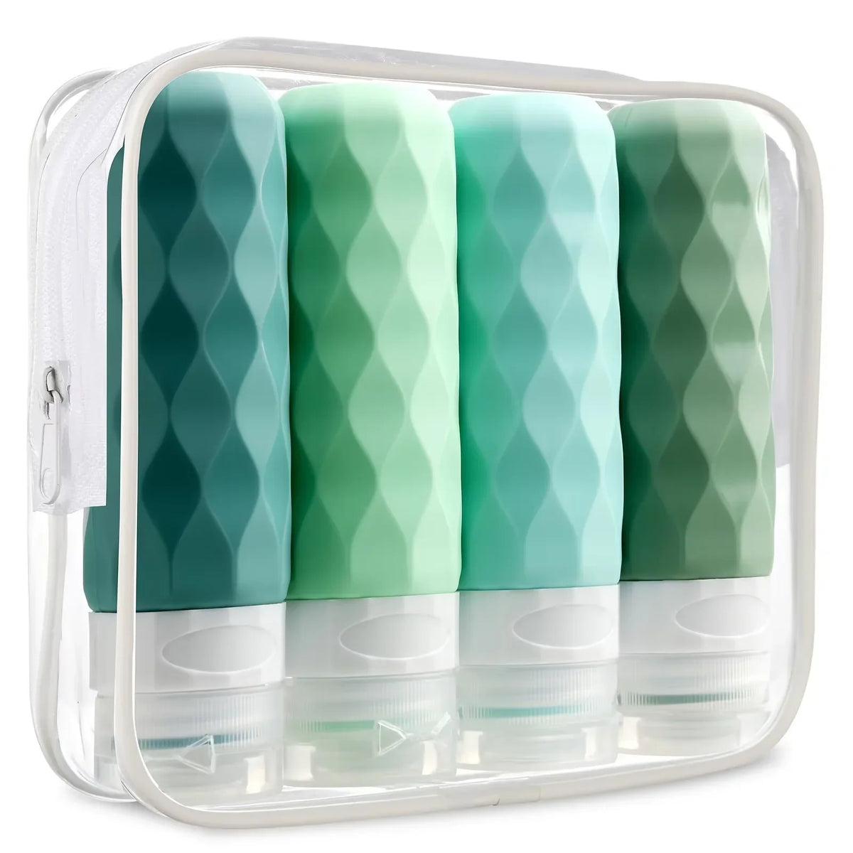 Silicone Travel Bottles Kit Leakproof Refillable Squeeze Containers For Shampoo Conditioner Lotion 90ml