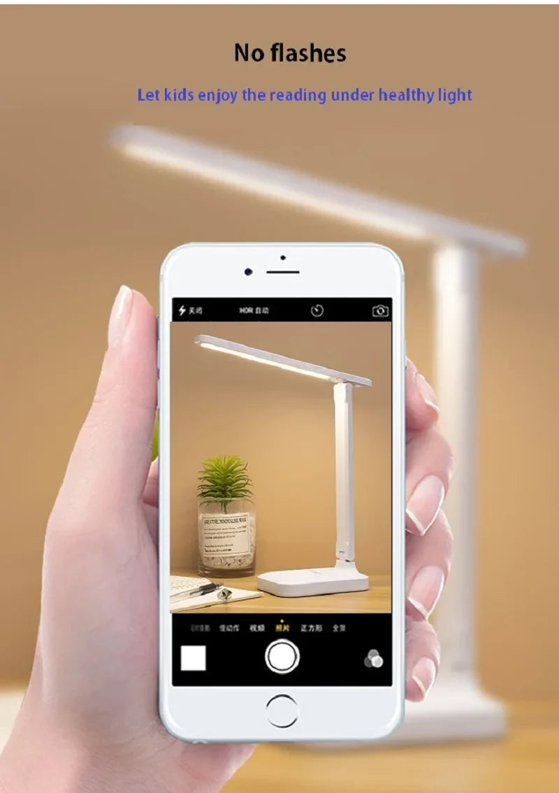 LED Desk Lamp Touch Dimmable Battery-Powered Eye Protection