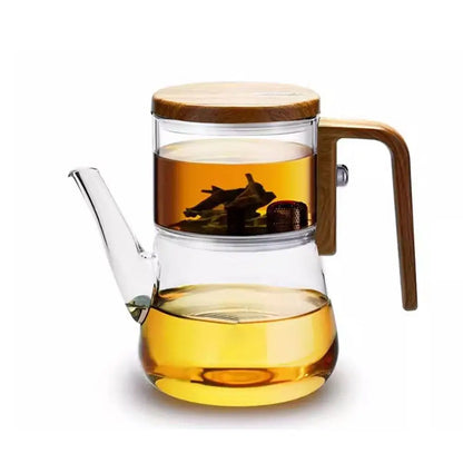 Household Magnetic Suction Floaty Cup Teapot 740ML Heat-Resistant Glass Tea Kit
