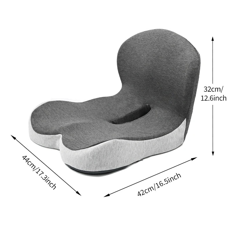 Lumbar Relief for Office Chair Car Wheelchair 2026 – Comfort-Grip Memory Foam Seat Cushion with Back Support