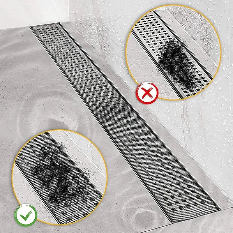 Drain Shower Hair Catcher Mesh Filter Self Adhesive Cuttable Roll Disposable Hair Filter For Bathroom And Kitchen Sink