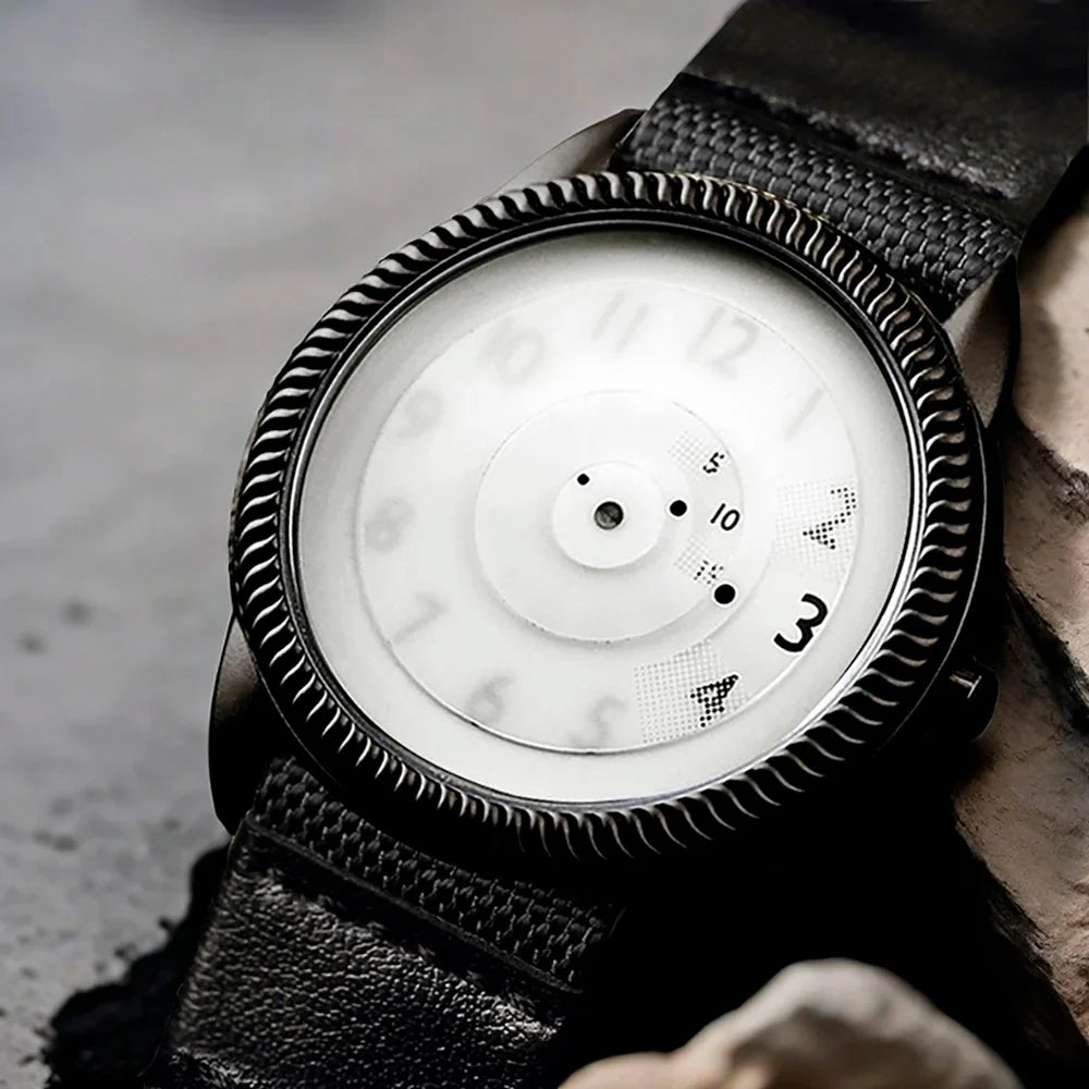 Handless Quartz Watch Canvas Strap Minimalist Style