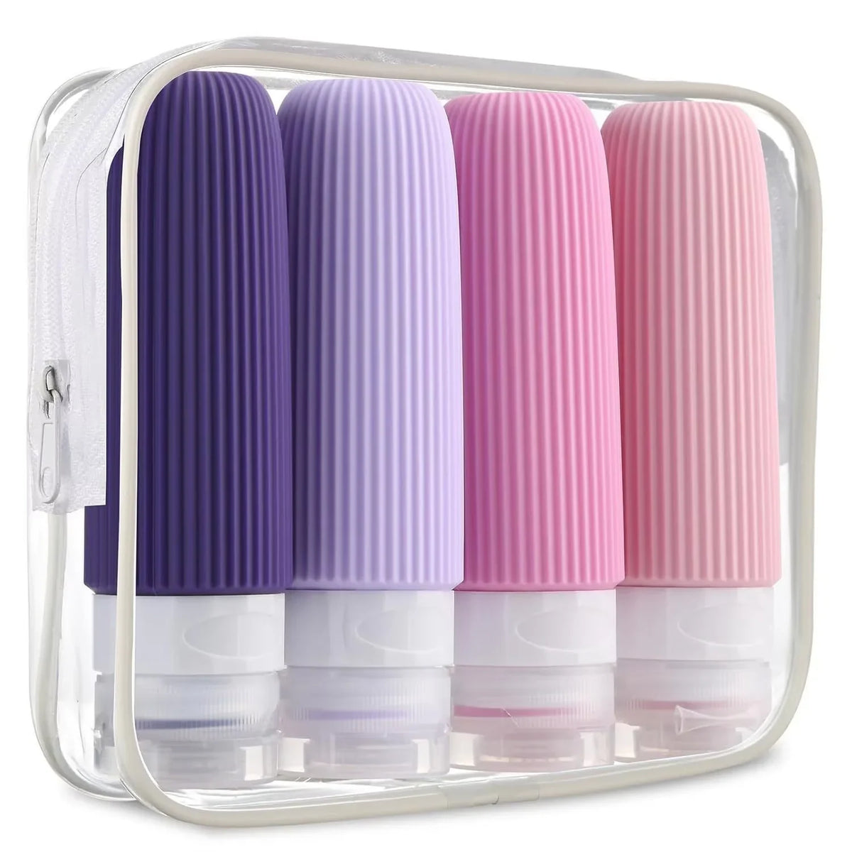 Silicone Travel Bottles Kit Leakproof Refillable Squeeze Containers For Shampoo Conditioner Lotion 90ml