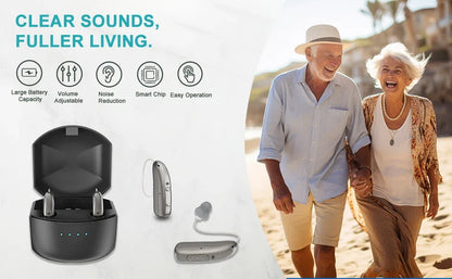 Hearing Aid Battery-Powered Digital BTE With Flexible Volume Travel-Friendly Senior Sound Amplifier