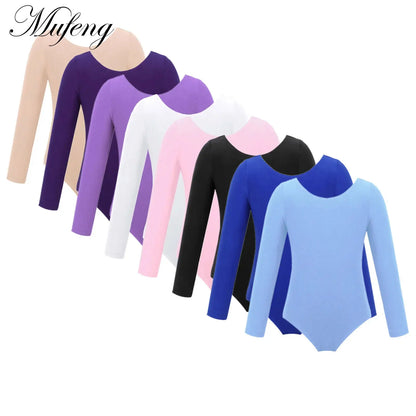 Plush, Sturdy Girls' Leotard - Long Sleeve, Polyamide, Elastane, Polyester, Dance Class
