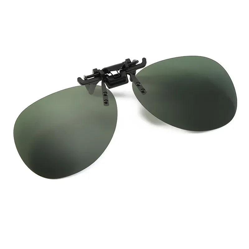 Clip-On2026 Edition Sunglasses Polarized UV400 Night Vision Driving Glasses Square Clip-Ons Anti-Glare Vintage Style