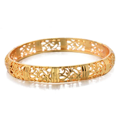 Color Gold Bangle Openwork Wedding Bracelet Dubai Style