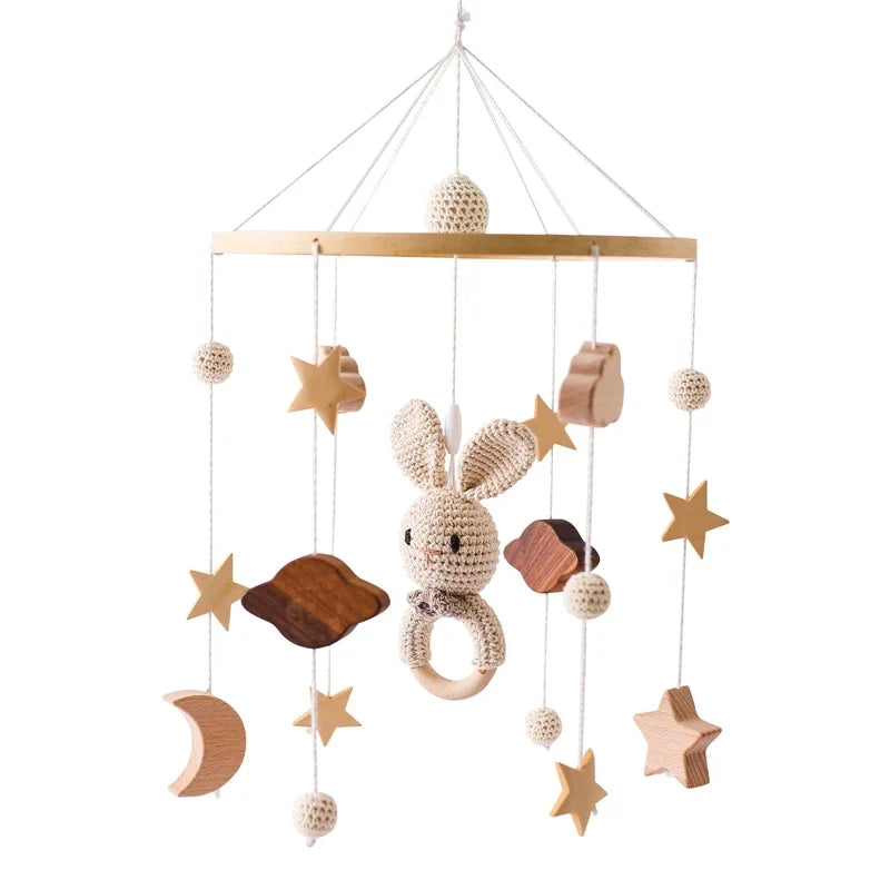 Crib Baby Mobile Wooden Nursery Newborn Sensory Toys