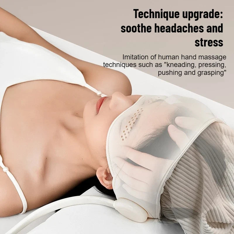 Stress Relief Sleep Aid 2026 – Graphene Heated Head Massager Air Pressure & Eye Compress