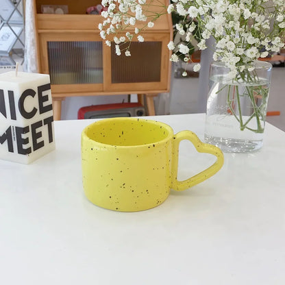 Ceramic Mug 300ml Porcelain Ring Handle Speckled Handmade Contemporary Coffee Cup Fall 2025 Cozy Gift