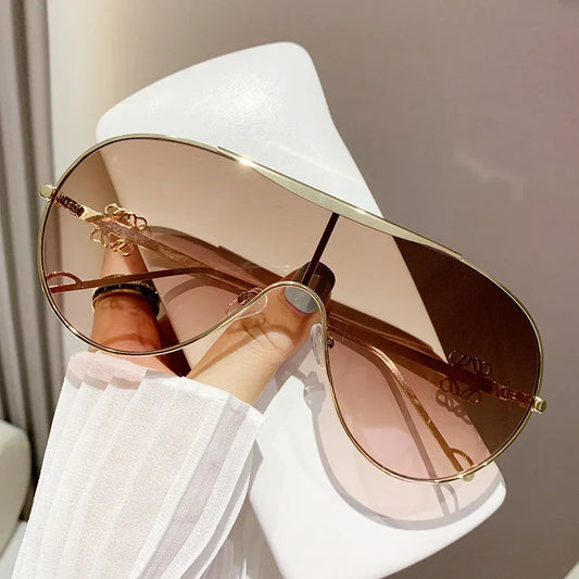 One-Piece Metal Sunglasses - Large-Frame Sports Goggles for Cycling, Men and Women
