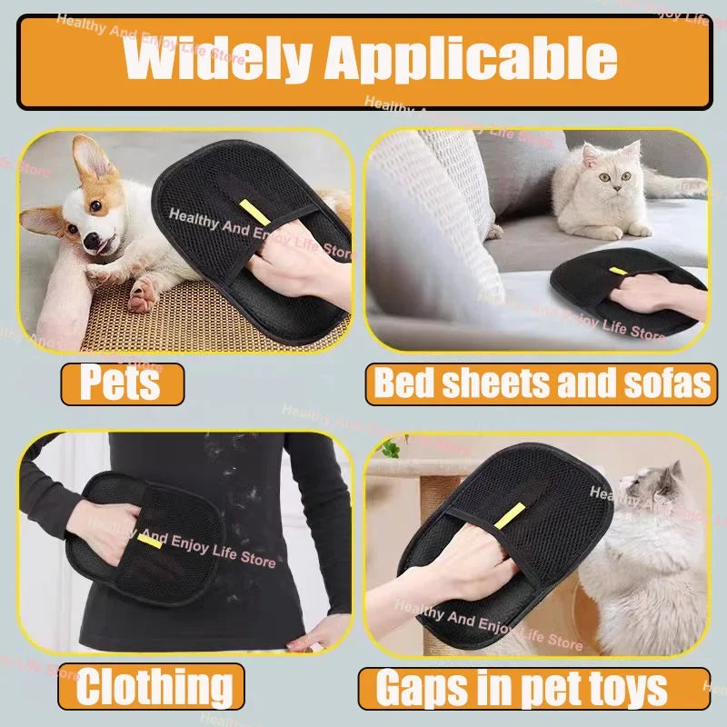 Removes Hair from Furniture and Coat, Cats and Dogs – Double-Sided Pet Grooming Glove