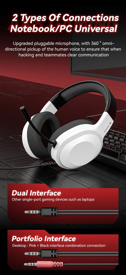 Gaming Headset Wired Light With Omnidirectional Mic
