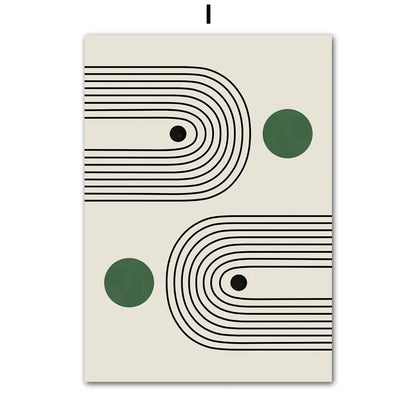 Bauhaus Green Minimalist Wall Art Canvas Print Water-Resistant