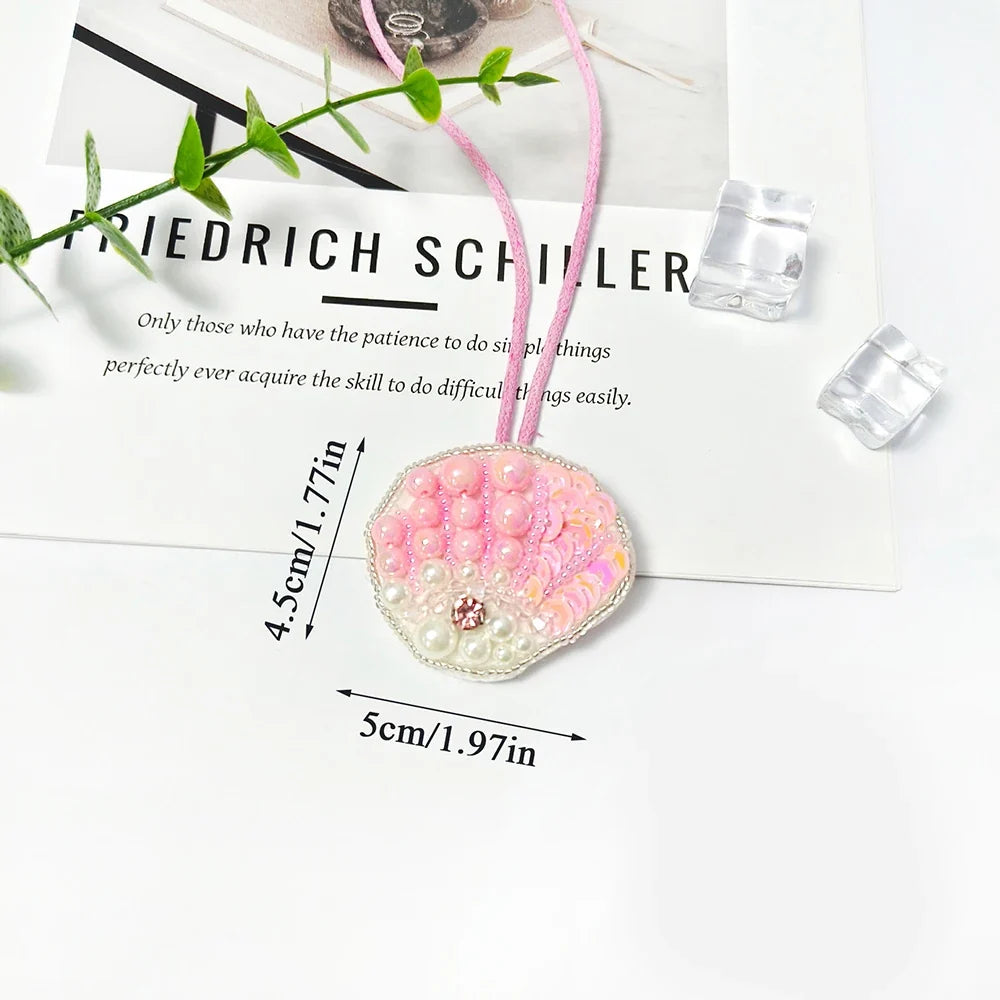Tree Coconut Sequin Patch Keyring Bag Pendant Handmade