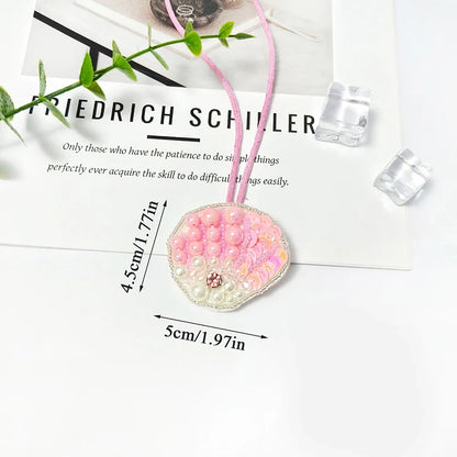 Tree Coconut Sequin Patch Keyring Bag Pendant Handmade