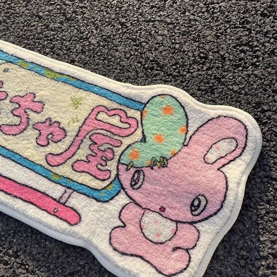 Cartoon Plush Bedside Mat Non Slip Japanese Cozy Rug