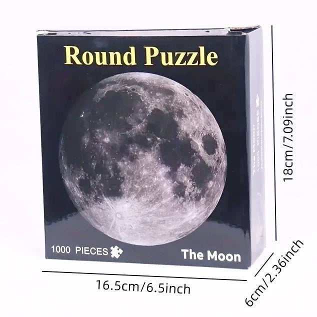 1000 Puzzle Piece Round Moon Puzzle Space Themed Challenge Educational Gift For Space Lovers Family Fun