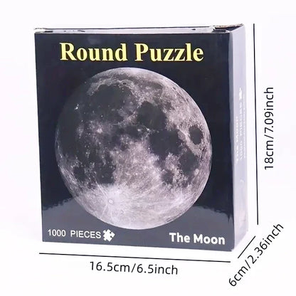 1000 Puzzle Piece Round Moon Puzzle Space Themed Challenge Educational Gift For Space Lovers Family Fun