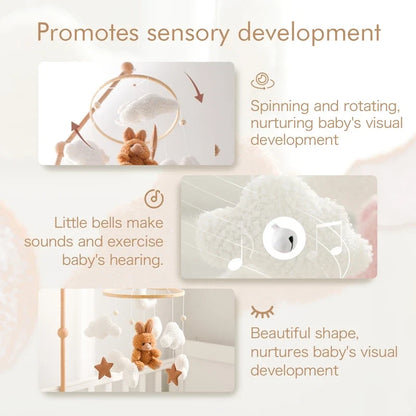 Crib Baby Mobile Wooden Nursery Newborn Sensory Toys