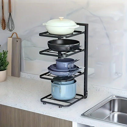 Flexible Pot Rack Stainless Steel Multi Layer Organizer